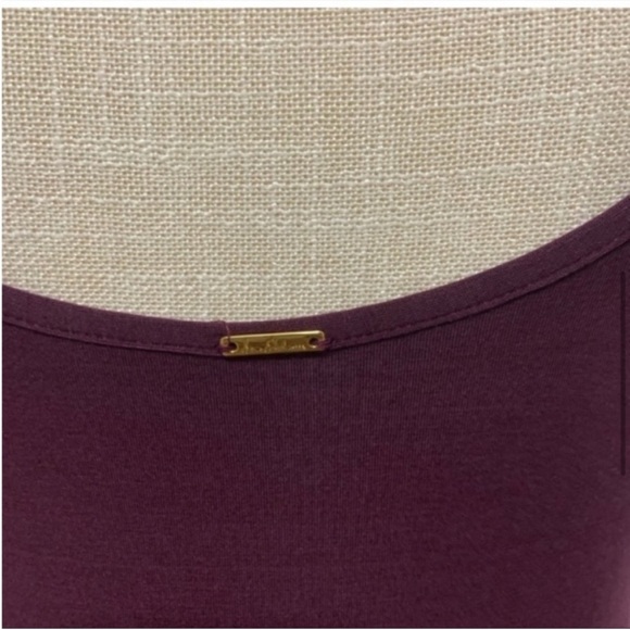 NWT S& M Sam Edelman Plum / Prune Boatneck long sleeve thong bodysuit. - Picture 4 of 8